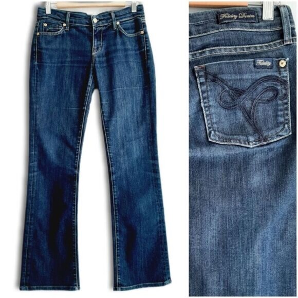 FIDELITY DENIM Japan Rose Y2K Low-Rise Bootcut Viper Rinse Jeans Sz 27 - Picture 1 of 12